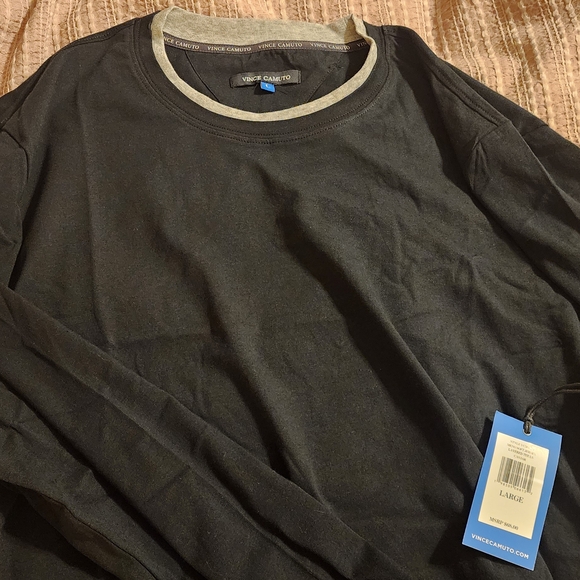 Vince Camuto Black Long Sleeve Tee - Picture 1 of 3
